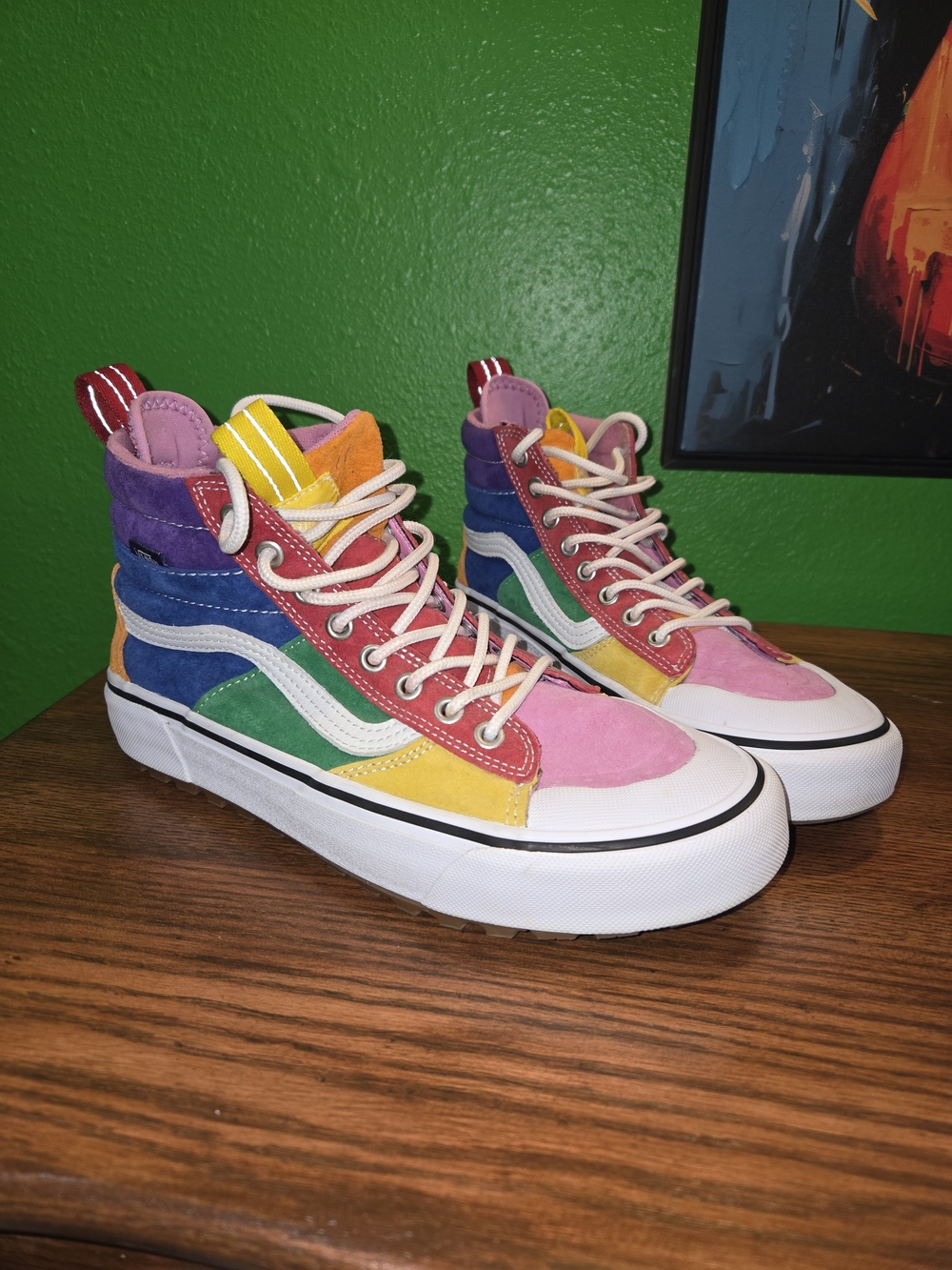 Vans Sk8-Hi MTE 2.0 DX "Rainbow Multi-color" High-Top Sneakers Size 9